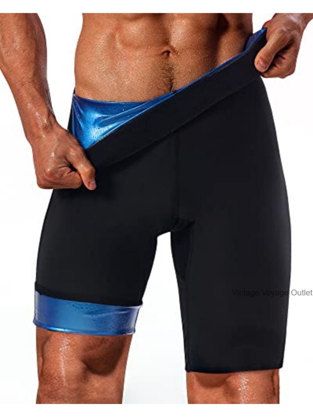 Men's Sauna Sweat Shorts Thermo Neoprene Shapewear High Waist Gym Fitness